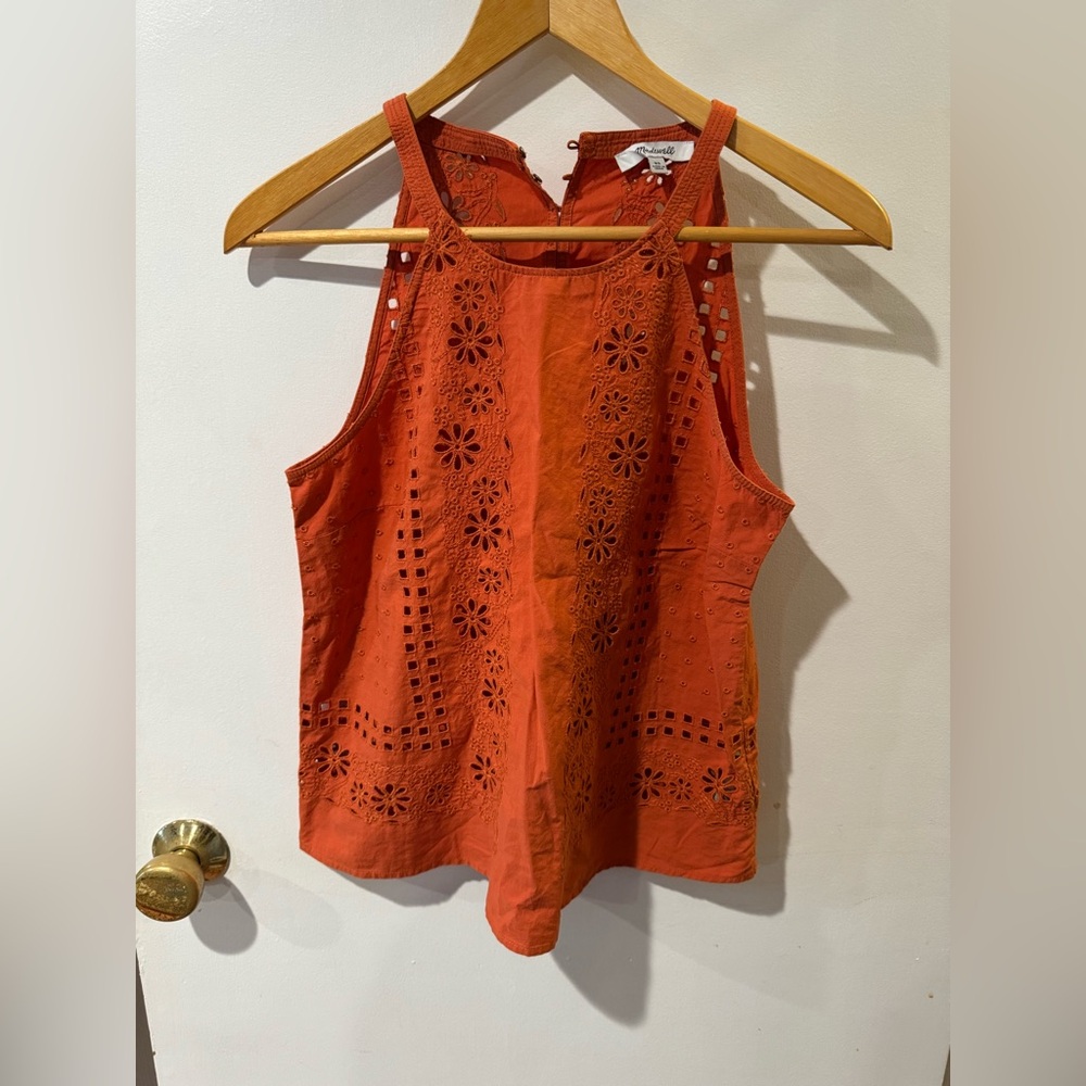 Madewell Eyelet A-Line Halter Top size XS